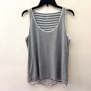 Majestic Filatures heather gray double layer cotton tank size large